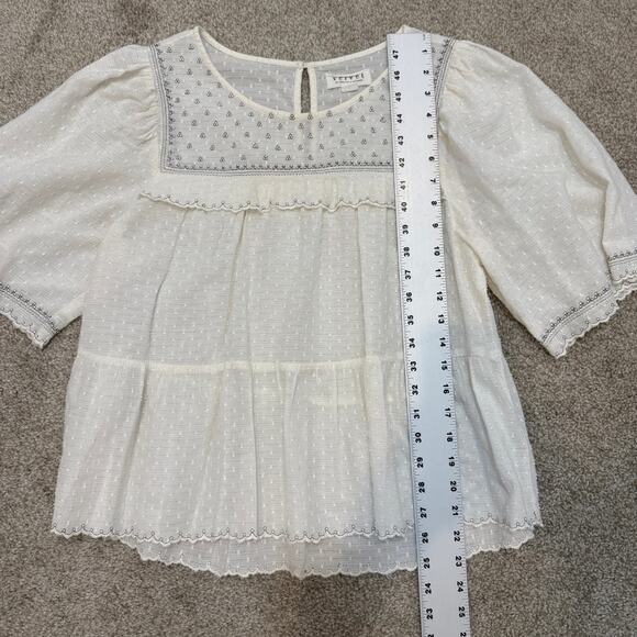 Velvet by Graham Spencer embroidered 1/2 sleeve peasant top TB 2927 - Picture 5 of 12